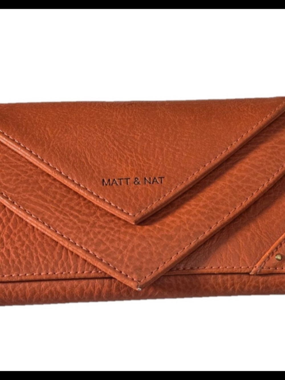 Matt & Nat Women's Tri-fold Envelope Clutch Wallet - Rust Brown/Pumpkin Spice